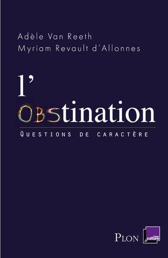 Couverture du livre « L'obstination » de Adele Van Reeth aux éditions Plon