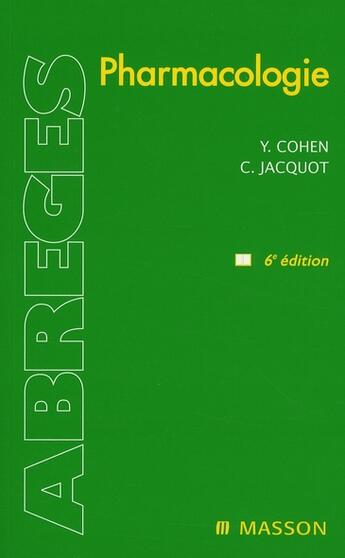 Couverture du livre « Pharmacologie » de Christian Jacquot aux éditions Elsevier-masson