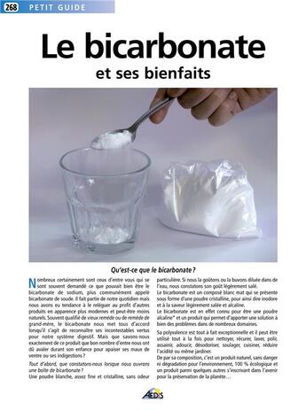 Couverture du livre « Le bicarbonate de soude et ses bienfaits » de  aux éditions Aedis