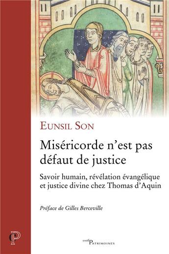 Couverture du livre « Misericorde n'est pas defaut de justice » de Son Eun-Sil aux éditions Cerf