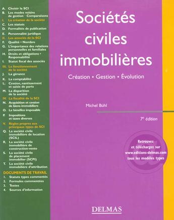 Couverture du livre « Societes civiles immobilieres ; creation gestion ; 7e edition » de Hermann Buhl aux éditions Delmas