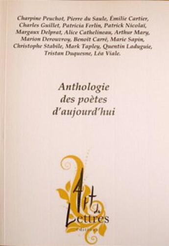 Couverture du livre « Anthologie des poètes d'aujourd'hui » de  aux éditions L'art De Lettres