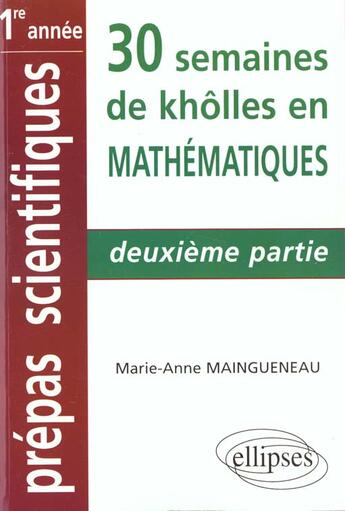 Couverture du livre « Mathematiques - 2e partie » de Maingueneau M-A. aux éditions Ellipses