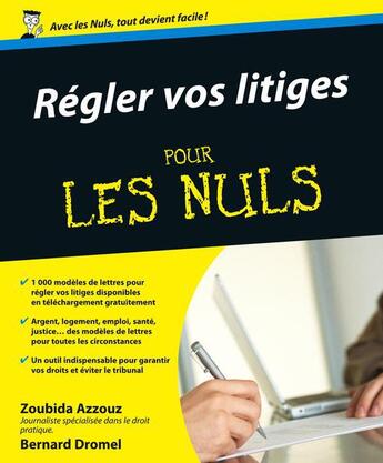 Couverture du livre « Régler vos litiges » de Bernard Dromel aux éditions First