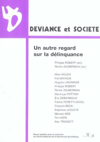 Couverture du livre « Un autre regard sur la delinquance » de Robert. Philipp aux éditions Georg