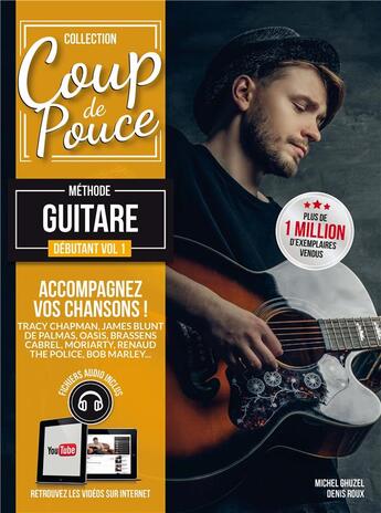 Couverture du livre « Débutant guitare acoustique t.1 » de Denis Roux aux éditions Carisch Musicom