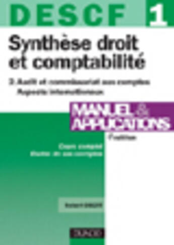 Couverture du livre « Descf 1 synthèse droit et comptabilite Tome 2 (4e édition) » de Obert aux éditions Dunod