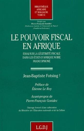 Couverture du livre « Le pouvoir fiscal en Afrique » de Fotsing aux éditions Lgdj