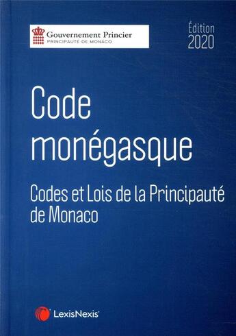 Couverture du livre « Code monégasque (édition 2020) » de Principaute De Monac aux éditions Lexisnexis