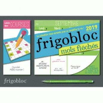 Couverture du livre « Mini calendrier frigobloc hebdo mots fleches et croises - janvier decembre 2019 » de  aux éditions Play Bac