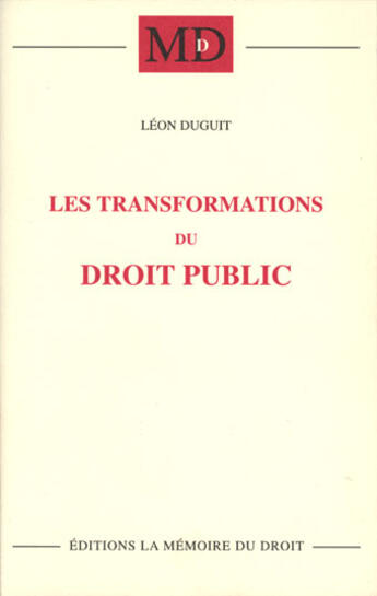 Couverture du livre « Les transformations du droit public » de Leon Duguit aux éditions Memoire Du Droit