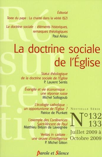 Couverture du livre « La doctrine sociale de l'Eglise » de Mv Ressurection aux éditions Parole Et Silence