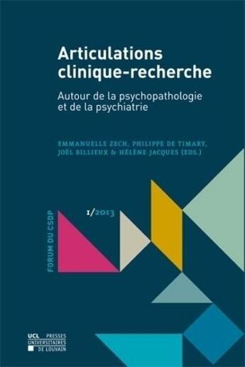 Couverture du livre « Articulations Clinique-Recherche » de Csdp aux éditions Pu De Louvain