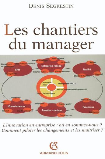 Couverture du livre « Les chantiers du manager » de Denis Segrestin aux éditions Armand Colin