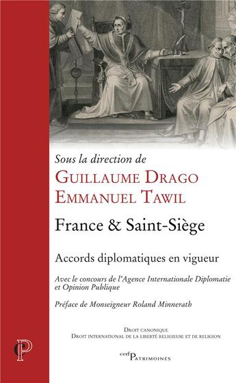 Couverture du livre « France & saint-siege. accords diplomatiques en vigueur » de Emmanuel Tawil aux éditions Cerf