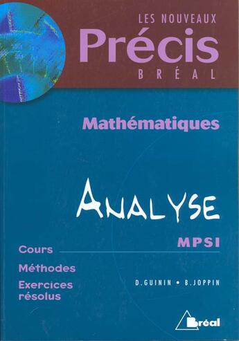 Couverture du livre « Precis D'Analyse Et De Geometrie Mpsi » de Joppin Guinin aux éditions Breal