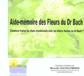 Couverture du livre « Aide-mémoire des fleurs du Dr Bach » de Michel Ducoulombier aux éditions Pocketnature