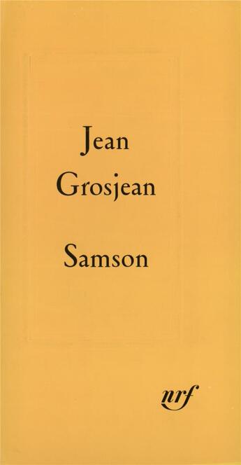 Couverture du livre « Samson » de Jean Grosjean aux éditions Gallimard