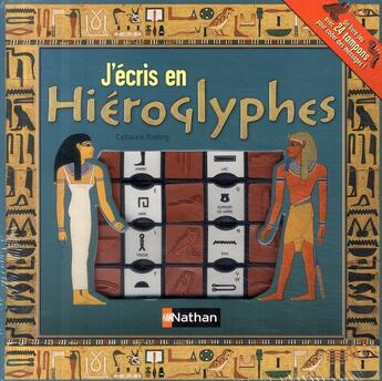 Couverture du livre « J'écris en hiéroglyphes » de Viviane Koenig et Catharine Roehrig aux éditions Nathan