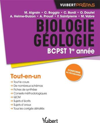 Couverture du livre « Biologie géologie ; BCPST ; 1re année ; tout-en-un » de Olivier Dautel aux éditions Vuibert