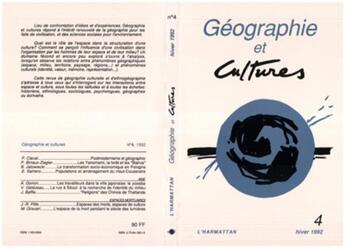 Couverture du livre « Géographie et cultures n°4 » de Catherine Fournet-Guerin aux éditions L'harmattan