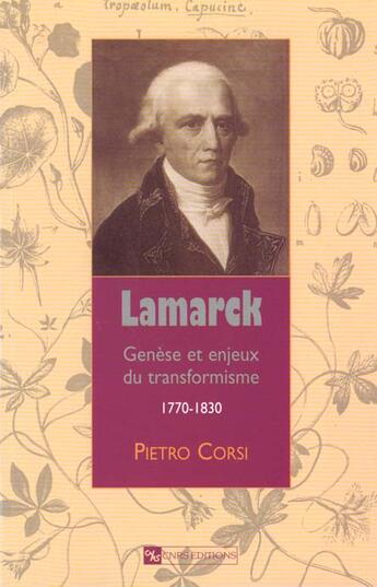 Couverture du livre « Lamarck - genese et enjeux du transformisme » de  aux éditions Cnrs