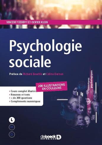 Couverture du livre « Psychologie sociale » de Olivier Klein et Vincent Yzerbyt aux éditions De Boeck Superieur