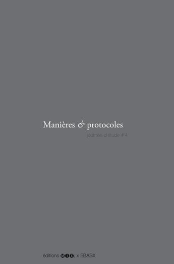 Couverture du livre « Manières & protocoles » de  aux éditions Editions Mix