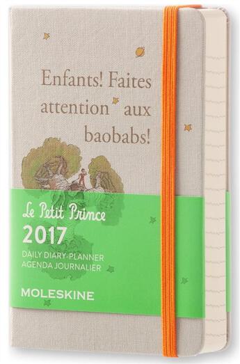 Couverture du livre « Agenda 2017 Petit Prince journalier poche gris clair » de  aux éditions Moleskine