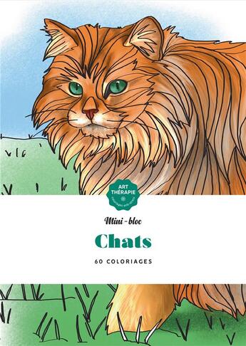 Couverture du livre « Art-thérapie ; Mini-bloc : chats » de Karine Naye aux éditions Hachette Heroes