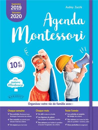 Couverture du livre « Agenda montessori 2019-2020 » de Audrey Zucchi aux éditions Marabout