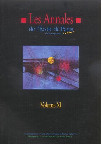 Couverture du livre « Annales de l'ecole de paris vol.xi » de  aux éditions Eska