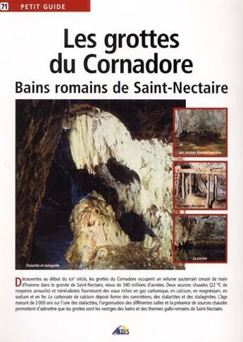 Couverture du livre « Les grottes du Cornadore ; bains romains de Saint-Nectaire » de  aux éditions Aedis