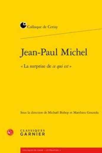 Couverture du livre « Jean-Paul Michel ; 