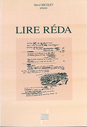 Couverture du livre « Lire Réda » de Hervé Micolet aux éditions Pu De Lyon