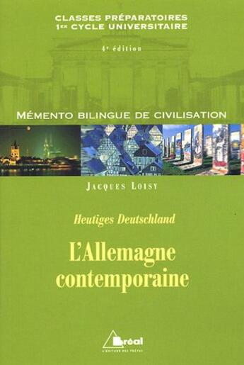 Couverture du livre « L'Allemagne Contemporaine » de Loisy aux éditions Breal