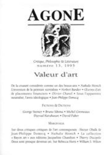 Couverture du livre « Valeur d'art » de  aux éditions Agone