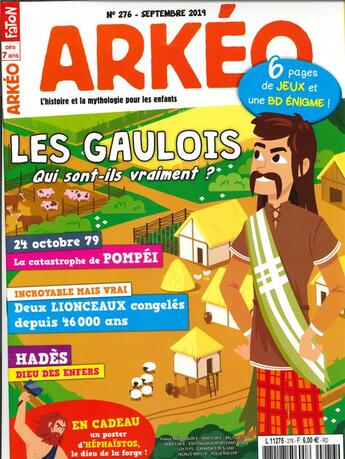 Couverture du livre « Arkeo junior n 276 - si on vivait au temps des gaulois - septembre 2019 » de  aux éditions Arkeo Junior