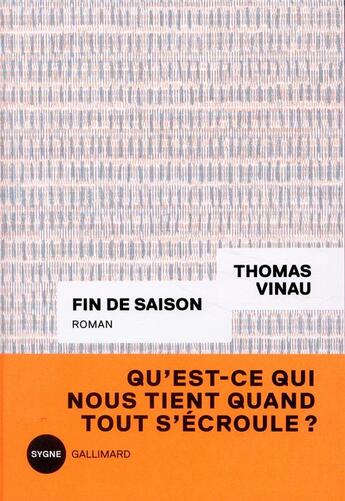 Couverture du livre « Fin de saison » de Vinau Thomas aux éditions Gallimard