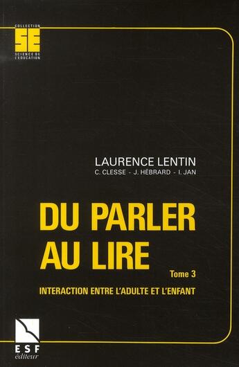 Couverture du livre « Du parler au lire » de Anonyme aux éditions Esf