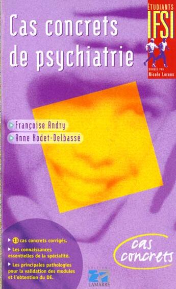 Couverture du livre « Cas concrets de psychiatrie » de Hodet aux éditions Lamarre