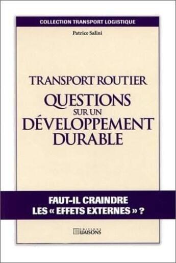 Couverture du livre « Transp Rout Quest Dev Dur » de Salini aux éditions Liaisons