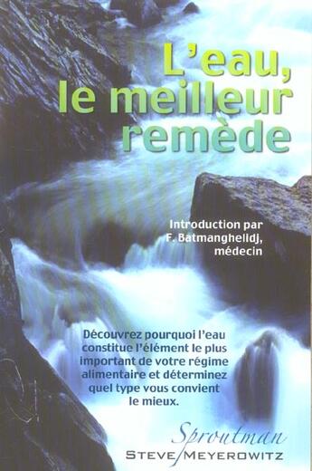 Couverture du livre « L'eau, le meilleur remede (édition 2005) » de Steve Meyerowitz aux éditions Ada