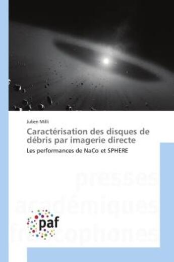 Couverture du livre « Caracterisation des disques de debris par imagerie directe » de Milli-J aux éditions Presses Academiques Francophones