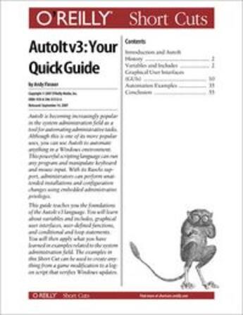 Couverture du livre « Autoit v3 ; your quick guide » de Andy Flesner aux éditions O Reilly