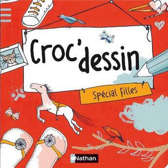 Couverture du livre « Croc'dessin ; spécial filles » de Hannah Lerch aux éditions Nathan