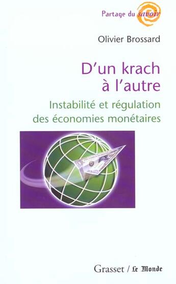 Couverture du livre « D'un krach à l'autre » de Olivier Brossard aux éditions Grasset