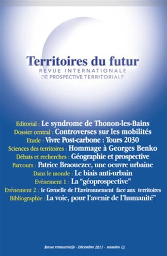 Couverture du livre « Territoires du futur » de  aux éditions L'harmattan