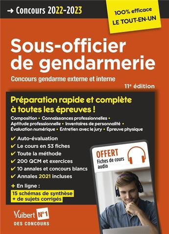 Couverture du livre « Concours sous-officier de gendarmerie : préparation rapide et complète à toutes les épreuves » de Olivier Sorel et Francois Lavedan et Thibault Klinger et Bernadette Lavaud aux éditions Vuibert