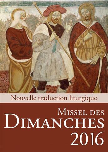 Couverture du livre « Missel des dimanches 2016 » de  aux éditions Mame